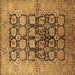 Square Machine Washable Oriental Brown Industrial Rug, wshurb3154brn