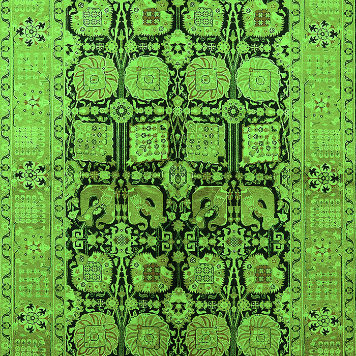 Machine Washable Oriental Green Industrial Area Rugs, wshurb3154grn
