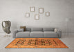 Machine Washable Oriental Orange Industrial Area Rugs in a Living Room, wshurb3154org