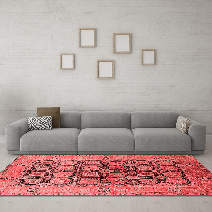Industrial Red Washable Rugs