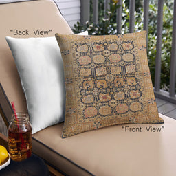 Front View of Mid-Century Modern Urban Square Red Brown Throw Pillow, 18 inch by 18 inch, pwurb3154