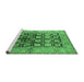 Sideview of Machine Washable Oriental Emerald Green Industrial Area Rugs, wshurb3154emgrn