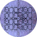 Round Oriental Blue Industrial Rug, urb3154blu