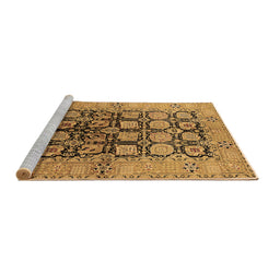 Sideview of Machine Washable Oriental Brown Industrial Rug, wshurb3154brn