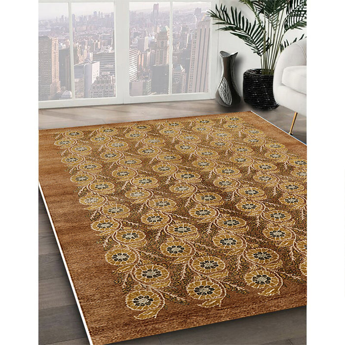 Machine Washable Industrial Modern Mahogany Brown Rug in a Family Room, wshurb3155