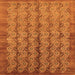 Square Machine Washable Oriental Orange Industrial Area Rugs, wshurb3155org