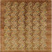 Square Mid-Century Modern Mahogany Brown Oriental Rug, urb3155