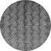 Round Machine Washable Oriental Gray Industrial Rug, wshurb3155gry