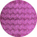 Round Oriental Purple Industrial Rug, urb3155pur