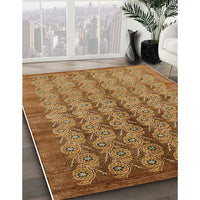 Mid-Century Modern Mahogany Brown Oriental Rug, urb3155