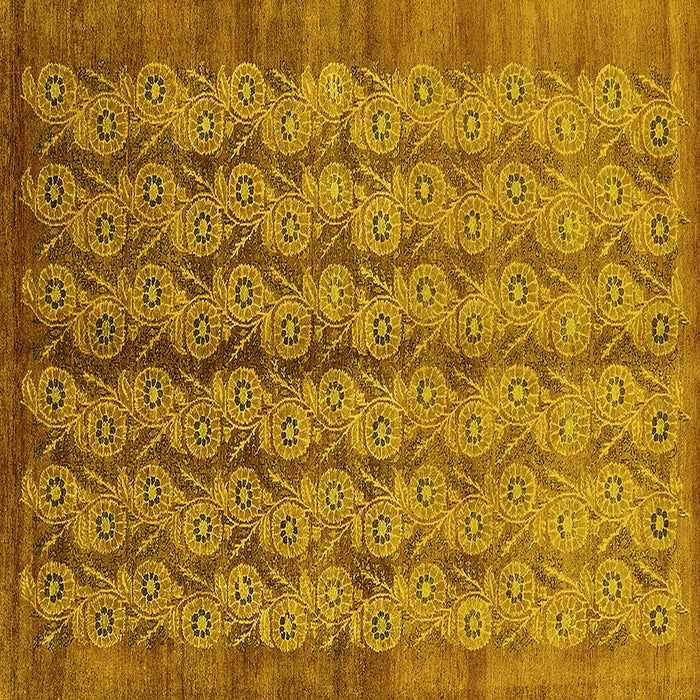 Square Oriental Yellow Industrial Rug, urb3155yw