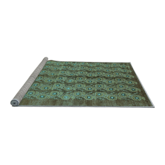 Sideview of Machine Washable Oriental Light Blue Industrial Rug, wshurb3155lblu