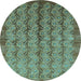 Round Oriental Light Blue Industrial Rug, urb3155lblu