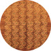 Round Oriental Orange Industrial Rug, urb3155org