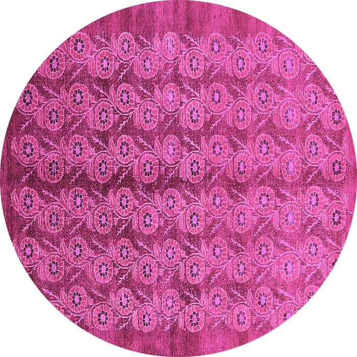 Round Oriental Pink Industrial Rug, urb3155pnk