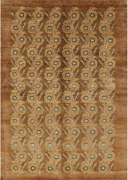 Mid-Century Modern Mahogany Brown Oriental Rug, urb3155