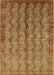 Mid-Century Modern Mahogany Brown Oriental Rug, urb3155