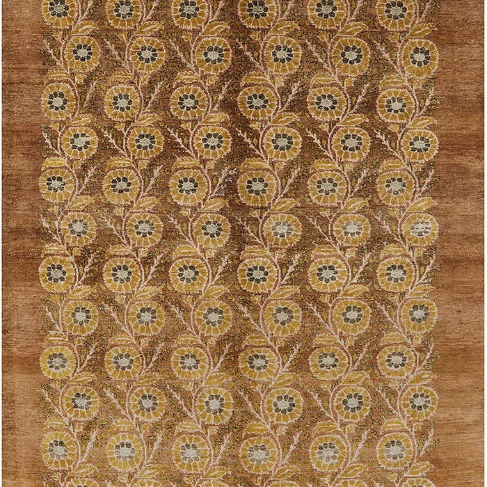 Mid-Century Modern Mahogany Brown Oriental Rug, urb3155