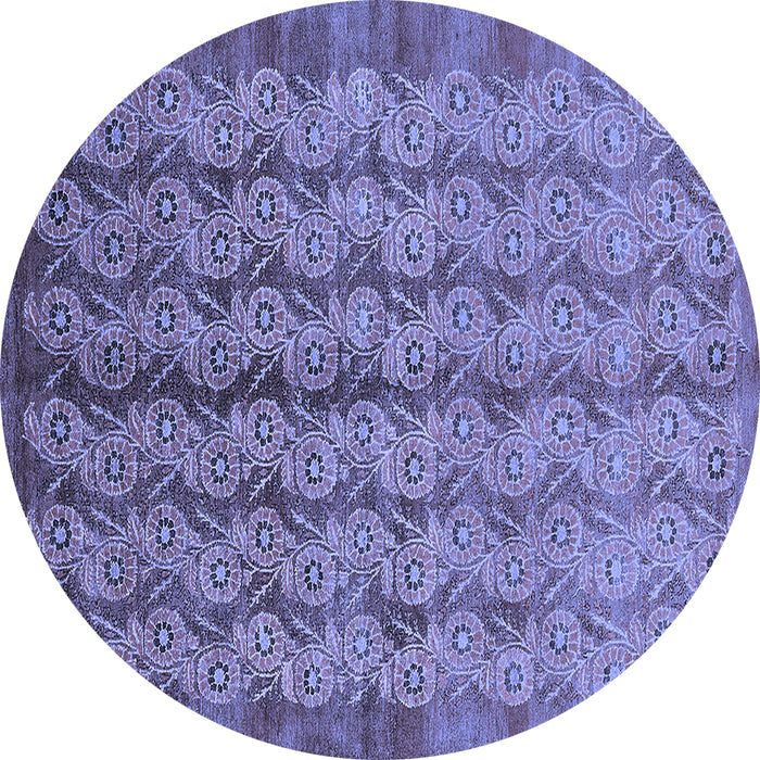 Round Oriental Blue Industrial Rug, urb3155blu