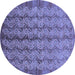 Round Oriental Blue Industrial Rug, urb3155blu