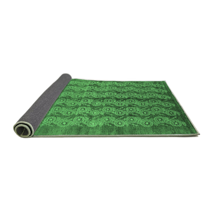 Sideview of Oriental Emerald Green Industrial Rug, urb3155emgrn