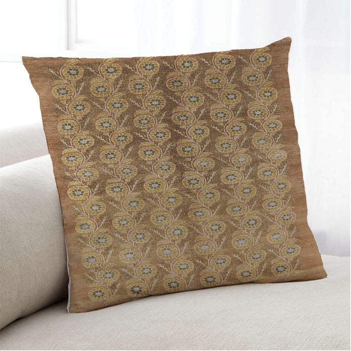 Lifestyle Image of Mid-Century Modern Urban Square Mahogany Brown Throw Pillow, 18 inch by 18 inch, pwurb3155