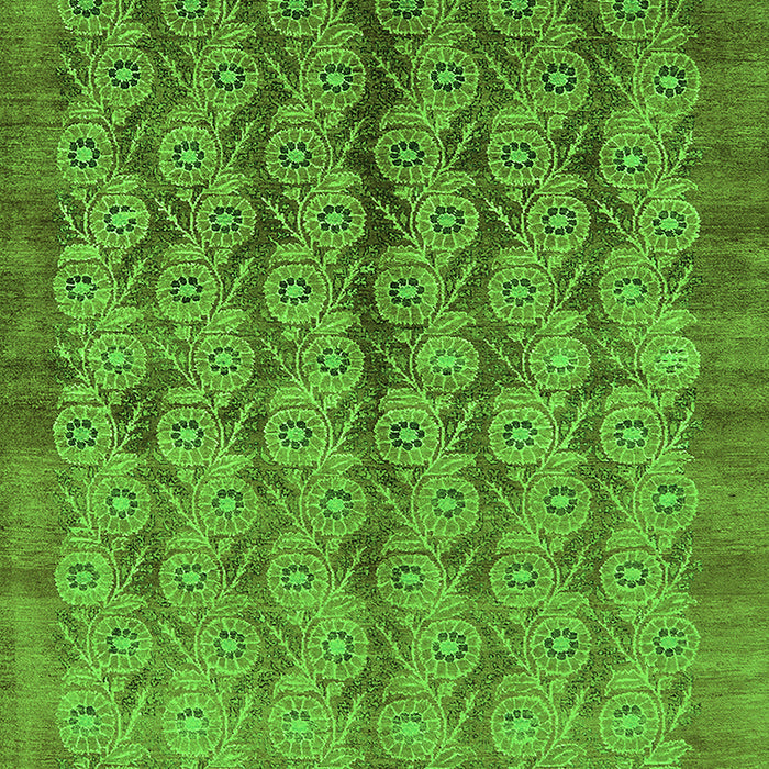 Machine Washable Oriental Green Industrial Area Rugs, wshurb3155grn