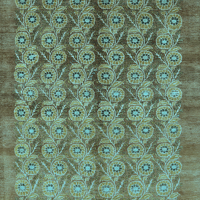 Machine Washable Oriental Light Blue Industrial Rug, wshurb3155lblu