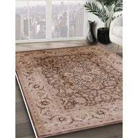 Mid-Century Modern Sienna Brown Oriental Rug, urb3156