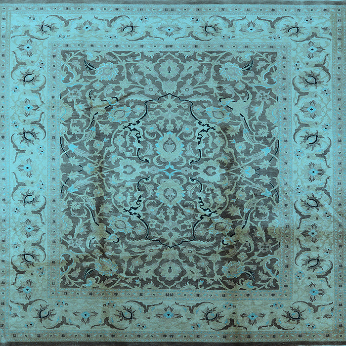 Square Oriental Light Blue Industrial Rug, urb3156lblu