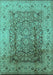 Oriental Turquoise Industrial Rug, urb3156turq