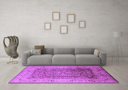 Machine Washable Oriental Purple Industrial Area Rugs in a Living Room, wshurb3156pur