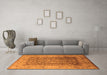 Machine Washable Oriental Orange Industrial Area Rugs in a Living Room, wshurb3156org