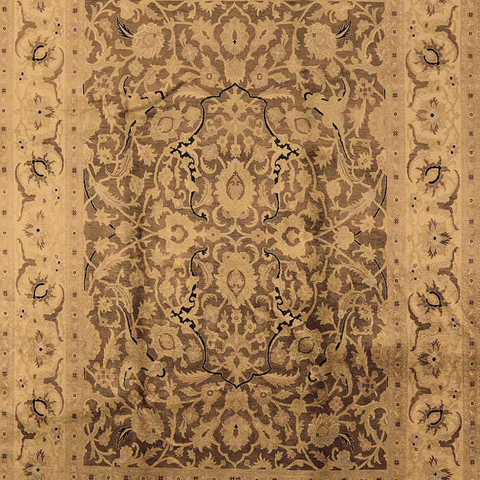 Machine Washable Oriental Brown Industrial Rug, wshurb3156brn