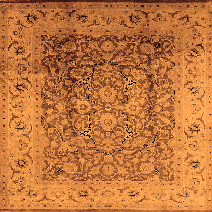 Square Oriental Orange Industrial Rug, urb3156org
