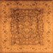 Square Oriental Orange Industrial Rug, urb3156org