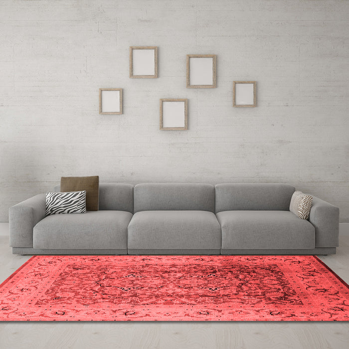 Industrial Red Washable Rugs