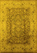 Machine Washable Oriental Yellow Industrial Rug, wshurb3156yw