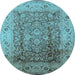 Round Oriental Light Blue Industrial Rug, urb3156lblu