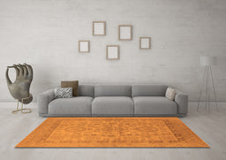 Machine Washable Oriental Orange Industrial Area Rugs in a Living Room, wshurb3157org