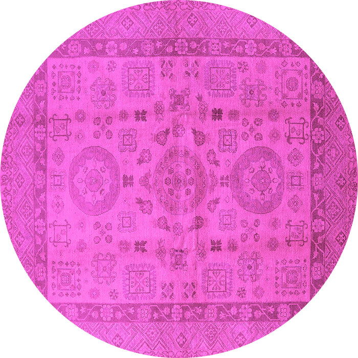 Round Oriental Pink Industrial Rug, urb3157pnk