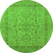 Round Oriental Green Industrial Rug, urb3157grn