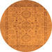 Round Oriental Orange Industrial Rug, urb3157org