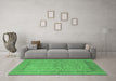 Machine Washable Oriental Emerald Green Industrial Area Rugs in a Living Room,, wshurb3157emgrn