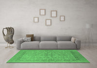 Machine Washable Oriental Emerald Green Industrial Rug, wshurb3157emgrn