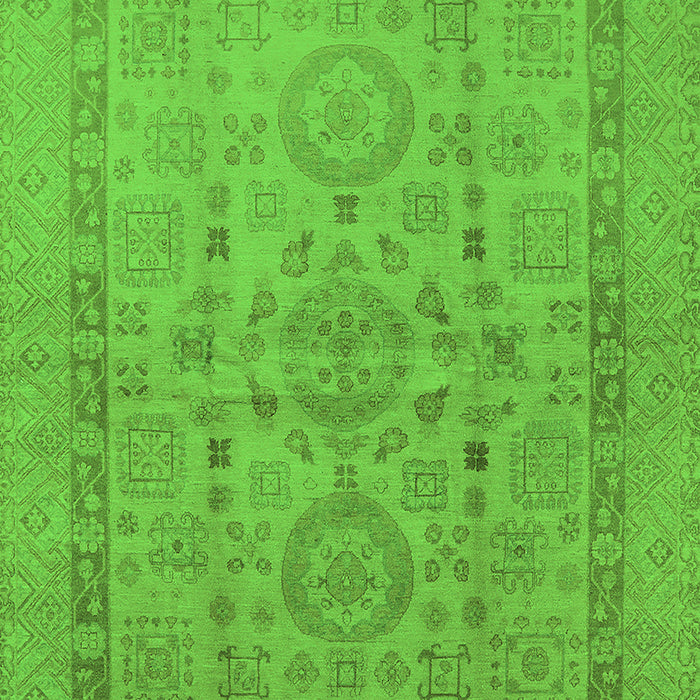 Machine Washable Oriental Green Industrial Area Rugs, wshurb3157grn