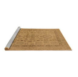 Sideview of Machine Washable Oriental Brown Industrial Rug, wshurb3157brn