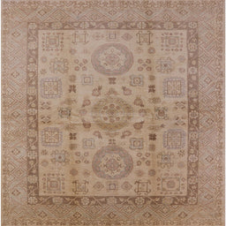 Square Machine Washable Industrial Modern Light Copper Gold Rug, wshurb3157