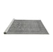 Sideview of Machine Washable Oriental Gray Industrial Rug, wshurb3157gry