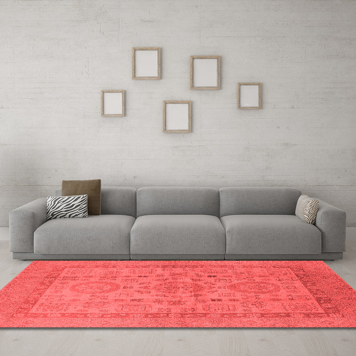 Industrial Red Washable Rugs